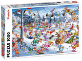 Christmas Skiing - Francois Ruyer | Piatnik | 1000 Pieces | Jigsaw Puzzle