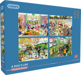 A Dog's Life - Elizabeth Blustin | Gibsons | 4 X 500 Pieces | Jigsaw Puzzle - Puzzles +