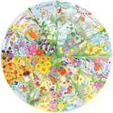 A Year In The Garden - Claire Comerford | Gibsons | 500 Pieces | Circular Jigsaw Puzzle - Puzzles +