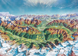 Alpine Mountain World - Map Art | Cormar, HC Berann | Heye | 2000 Pieces | Jigsaw Puzzle - Puzzles +
