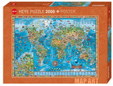 Amazing World - Map Art | Rajko Zigic | Heye | 2000 Pieces | Jigsaw Puzzle - Puzzles +