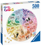 Animals - Circle Of Colours | Ravensburger | 500 Pieces | Circular Jigsaw Puzzle - Puzzles +