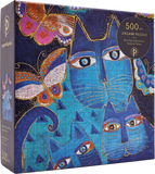 Blue Cats & Butterflies - Fantastic Felines | Paperblanks | 500 Pieces | Jigsaw Puzzle - Puzzles +