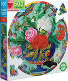 Bouquet & Birds - Fumiha Tanaka | Eeboo | 500 Pieces | Round Jigsaw Puzzle - Puzzles +