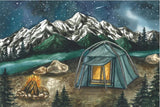 Camping In The Pacific Northwest | Kendra VanDruff | Micro Puzzles | 150 Pieces | Micro Jigsaw Puzzle - Puzzles +