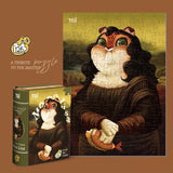 Cat Art Mona Lisa | TOI | 126 Pieces | Mini Jigsaw Puzzle - Puzzles +
