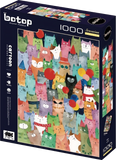 Cats | Botop Blackcard | 1000 Pieces | Jigsaw Puzzle - Puzzles +