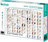 Cat's Family Tree | Botop Blackcard | 1000 Pieces | Jigsaw Puzzle - Puzzles +