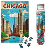 Chicago Travel Poster | Micro Puzzles | 150 Pieces | Micro Jigsaw Puzzle - Puzzles +