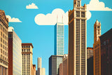 Chicago Travel Poster | Micro Puzzles | 150 Pieces | Micro Jigsaw Puzzle - Puzzles +