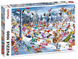 Christmas Skiing - Francois Ruyer | Piatnik | 1000 Pieces | Jigsaw Puzzle - Puzzles +