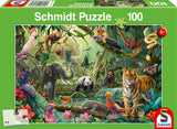 Colourful Jungle Wildlife | Schmidt | 100 Pieces | Jigsaw Puzzle - Puzzles +
