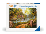 Cottage By The River | Ravensburger | 500 Pieces | Jigsaw Puzzle - Puzzles +
