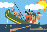 Dogs in Canoe | Micro Puzzles | 150 Pieces | Micro Jigsaw Puzzle - Puzzles +