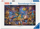 Dragon's Library | Ravensburger | 3000 Pieces | Jigsaw Puzzle - Puzzles +