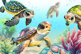 Flippin Awesome Sea Turtles - Marine Life | Micro Puzzles | 150 Pieces | Micro Jigsaw Puzzle - Puzzles +