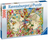 Flora & Fauna World Map | Ravensburger | 3000 Pieces | Jigsaw Puzzle - Puzzles +
