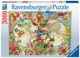 Flora & Fauna World Map | Ravensburger | 3000 Pieces | Jigsaw Puzzle - Puzzles +