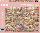 Flower Market | Botop Blackcard | 1000 Pieces | Jigsaw Puzzle - Puzzles +