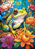 Flower Power Frog | CherryPazzi | 1000 Pieces | Jigsaw Puzzle - Puzzles +