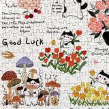 Flowers Cats | Botop Blackcard | 300 Pieces | Jigsaw Puzzle - Puzzles +