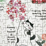 Flowers Cats | Botop Blackcard | 300 Pieces | Jigsaw Puzzle - Puzzles +