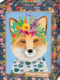Friendly Fox - Floral Friends | Mia Charro | Heye | 1000 Pieces | Jigsaw Puzzle - Puzzles +