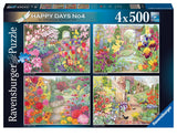 Glorious Gardens - Happy Days No.4 | Ravensburger | 4 X 500 Pieces | Jigsaw Puzzle - Puzzles +