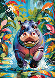 Happy Hippo | CherryPazzi | 500 Pieces | Jigsaw Puzzle - Puzzles +