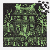 Haunted House - Michael Storrings | Glow in the Dark | Galison | 500 Pieces | Jigsaw Puzzle - Puzzles +