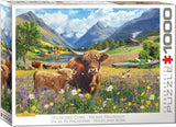 Highland Cows - Leann Kate | Eurographics | 1000 Pieces | Jigsaw Puzzle - Puzzles +