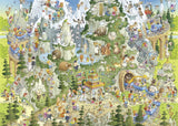 Himalayan Habitat - Funky Zoo | Marino Degano | Heye | 1000 Pieces | Jigsaw Puzzle - Puzzles +