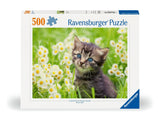 Kitten In The Meadow | Ravensburger | 500 Pieces | Jigsaw Puzzle - Puzzles +