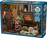 Kittens by the Stove - Robert Giordano | Cobble Hill | 500 Pieces | Jigsaw Puzzle - Puzzles +