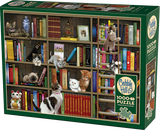Kitty Librarians - Robert Giordano | Cobble Hill | 1000 Pieces | Jigsaw Puzzle - Puzzles +
