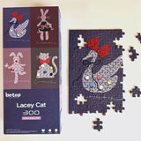 Lacey Cat | Botop Blackcard | 300 Pieces | Jigsaw Puzzle - Puzzles +