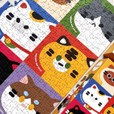 Lucky Cat | Botop Blackcard | 300 Pieces | Jigsaw Puzzle - Puzzles +
