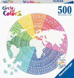 Mandala - Circle Of Colours | Ravensburger | 500 Pieces | Circular Jigsaw Puzzle - Puzzles +