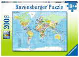 Map Of The World | Ravensburger | 200 XXL Pieces | Jigsaw Puzzle - Puzzles +