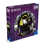 Nevermore Academy - Wednesday | Ravensburger | 500 Pieces | Circular Jigsaw Puzzle - Puzzles +