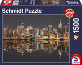 New York Skyline At Night | Schmidt | 1500 Pieces | Jigsaw Puzzle - Puzzles +