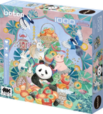 Persimmon Panda | Botop Blackcard | 1000 Pieces | Jigsaw Puzzle - Puzzles +