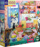 Pink Kitchen - Maria Over | Eeboo | 1000 Pieces | Jigsaw Puzzle - Puzzles +