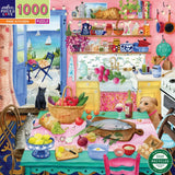 Pink Kitchen - Maria Over | Eeboo | 1000 Pieces | Jigsaw Puzzle - Puzzles +