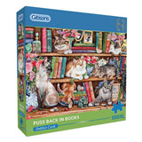 Puss Back In Books - Debbie Cook | Gibsons | 500 XL Pieces | Jigsaw Puzzle - Puzzles +