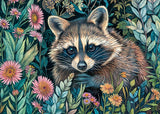 Raccoon In Flowers | CherryPazzi | 1000 Pieces | Jigsaw Puzzle - Puzzles +