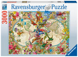 Flora & Fauna World Map | Ravensburger | 3000 Pieces | Jigsaw Puzzle