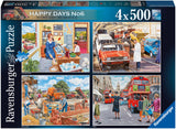 Work Day Memories - Happy Days No.6 | Ravensburger | 4 X 500 Pieces | Jigsaw Puzzle