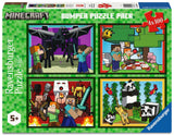Realms & Adventures | Minecraft | Ravensburger | 4 x 100 Pieces | Jigsaw Puzzle - Puzzles +