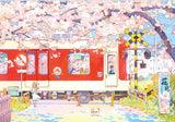 Sakura Train | Botop Blackcard | 300 Pieces | Jigsaw Puzzle - Puzzles +